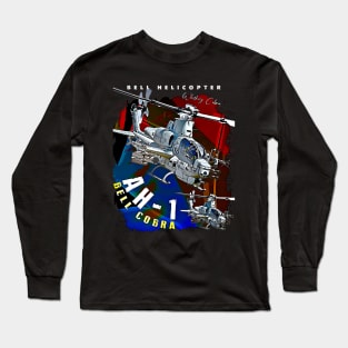 Bell Cobra AH1 USAF Attack Helicopter Long Sleeve T-Shirt